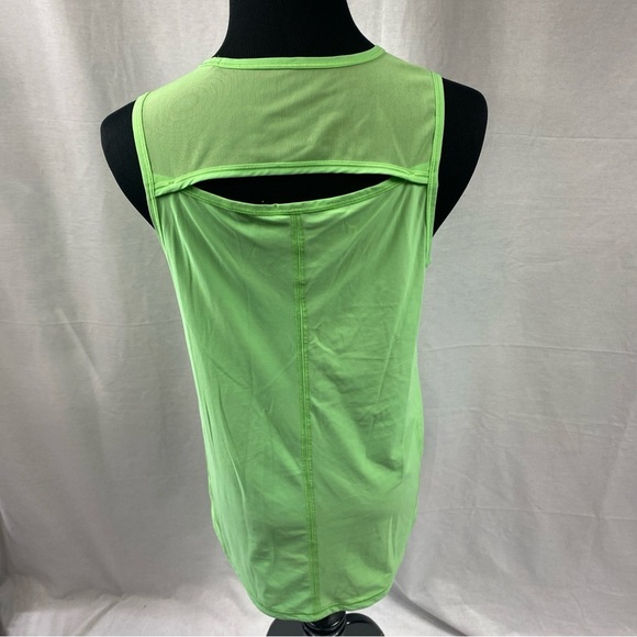 LULULEMON Tank Top Mesh Panels High Visibility Neon Green Open Back Size 6 - Picture 5 of 6